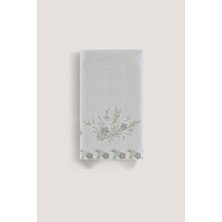 Arliva Home Sude Kadıfe Nakıslı Çeyız Havlusu Grı 50X85