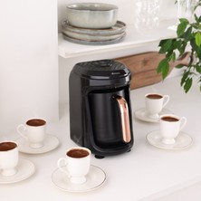 Karaca Hatır Hüps Quartz Közde Türk Kahvesi, Sütlü Türk Kahvesi, Sütlü İçecek Hazırlama Makinesi 5 Fincan Kapasiteli Bol Köpüklü Black Copper