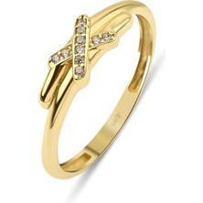 Kairos Jewelry 14 Ayar Altın Aşk Düğümü Yüzük KRS191-14GRD