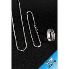 Trend Collection Gümüş Kaplama Alyans Labirent Model Ayarlanabilir Yüzük Kolye ve Bileklik Set