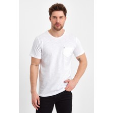 Uomo Park 2000 Ultra Fashıon Flamlı Cepli , Cep Kuru Kafa Detaylı T-Shirt