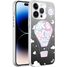 MobaxAksesuar Apple iPhone 14 Pro Kılıf Desenli Silver Sert Kapak