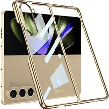 MobaxAksesuar Samsung Galaxy Z Fold 5 Kılıf Full Camlı Şeffaf Kapak