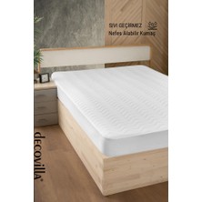 Decovilla Micro Kapitone Fitted Full Kenar Su Sıvı Geçirmez Yatak Koruyucu Alez Çarşaf Beyaz