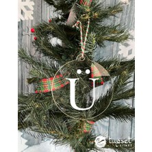 Tuğset Etiket Harf Beyaz Pleksi Yılbaşı Ağacı Süsü - Dikiz Aynası Süsü Pleksi Harf-A1