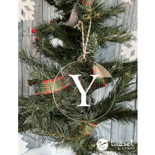 Tuğset Etiket Harf Beyaz Pleksi Yılbaşı Ağacı Süsü - Dikiz Aynası Süsü Pleksi Harf-A1