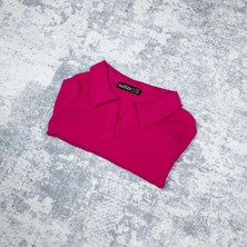 Cuties Kız Çocuk Pamuklu Uzun Kollu Polo Yaka Fitilli Bluz