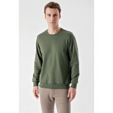 Morven Erkek Yeşil Basic Bisiklet Yaka Sweat-Shirt