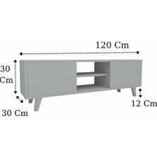 Gülbay Mobilya Tv Sehpası & Tv Ünitesi Beyaz 120 cm