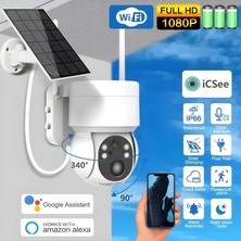 Airstorr 4g Lte 4mp Cctv Kamera Dış Mekan 1080P Kablosuz Güneş Güvenliği Wifi Pil Gücü Ağ Kamerası