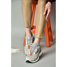 Fox Shoes R312511002 Gri Süet Kadın Spor Ayakkabı Sneakers