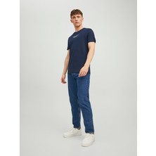 Jack & Jones Bisiklet Yaka Logo Baskılı Tişört - Bluarchie