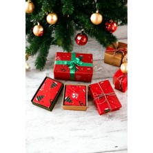 Yılbaşı Çam Geyik Desenli Pelur Kağıt , Kırmızı Yılbaşı Hediye Paketi, Pelur Kağıdı, Yeni Yıl Paketleme 10 ADET-T639