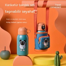 FastDeal Store Pipetli Çocuklar Için Akıllı Bardak Gıda Sınıfı 316 Ilkokul Öğrencisi Erkek Eğik Omuzlu Su Bardağı Anaokulu Kız Bardağı (Yurt Dışından)