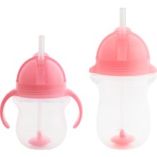 Munchkin Tıklama Kilitli Uçlu Pipetli Alıştırma Bardağı 6AY+ 207 ml Pembe  ve 12AY+ 296 ml Pembe