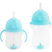 Munchkin Tıklama Kilitli Uçlu Pipetli Alıştırma Bardağı 6AY+ 207 ml Mavi  ve 12AY+ 296 ml Mavi