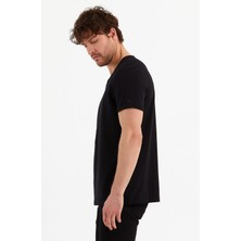 Uomo Park 2135 Yeni Sezon Armut Yaka Düğme Detaylı T-Shirt