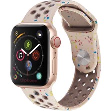 SPHONE Apple Watch Watch 9 Ultra Uyumlu Kordon Kayış Renkli Pastel Boya Püskürtme Desenli Delikli Strap