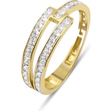 Kairos Jewelry 14 Ayar Altın Tasarım Tamtur Yüzük KRS201-14GRZ