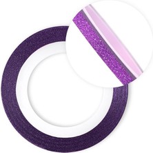 Mia Professional Nail art Yapışkan şerit 1metre Simli mor 3mm