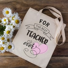 Pekshop Öğretmenler Günü Omuz Çantası Bez Çanta Siyah Tekstil Çevre Dostu Orta Boy