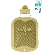 Champion Kauçuk Termofor Mini Sıcak Su Torbası, Kokusuz Sıcak Su Torbası Krem 1,5 lt