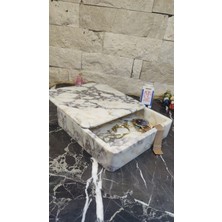 Marble Center Mermer Kapaklı Masa Üstü Organizer Takı Kutusu Aksesuar Düzenleyici Toparlayıcı