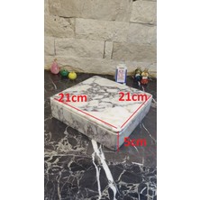 Marble Center Mermer Kapaklı Masa Üstü Organizer Takı Kutusu Aksesuar Düzenleyici Toparlayıcı