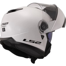 Ls2 Sttrobe 2 Çene Açılır Beyaz Kask