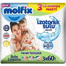 Molfix İzotonik Sulu Ferah Temizlik Islak Havlu Mendil 3lü 180 Yaprak