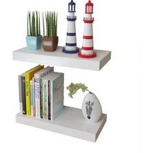 T. Concept Dekoratif, Dikdörtgen Duvar Köşe Rafı Beyaz 60 cm