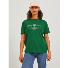 Jjxx Bisiklet Yaka Yeşil Kadın T-Shirt 12246753