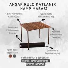 Bag The Joy 70x70x55 Katlanır Rulo Kamp ve Piknik Masası - Kahverengi
