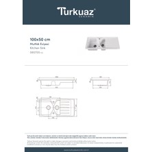 Turkuaz Seramik Mutfak Evyesi 100 cm