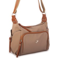 Nas Bag Kadın Çapraz Çanta Vizon Taba Buzzy ( 26X21X15 Cm)