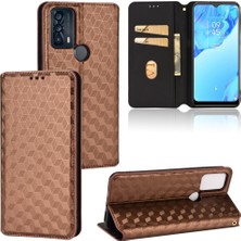 Yihang Boutique Ile Uyumlu Tcl 20B Telefon Kılıfı Cüzdan Hakiki Deri Darbeye Dayanıklı Tpu Kılıf Standı Dayanıklı Flip Kitap Katlanır Telefon Kılıfı (Yurt Dışından)