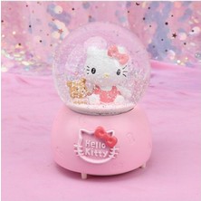 Hello Kıtty Işıklı Müzikli Püskürtmeli  Büyük Boy Boy Kar Küresi