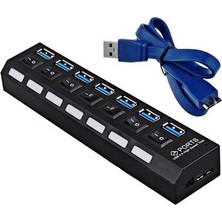 Alfais 5258 7 Port USB 3.0 2.0 Hub Anahtarlı Çoklayıcı Çoğaltıcı Switch