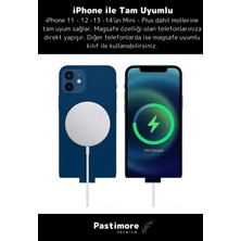 Pastimore iPhone 11 12 13 14 15 Magsafe Kablosuz Hızlı Şarj Aleti Apple Tam Uyumlu Wireless Charger Adaptörü