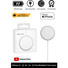 Pastimore iPhone 11 12 13 14 15 Magsafe Kablosuz Hızlı Şarj Aleti Apple Tam Uyumlu Wireless Charger Adaptörü