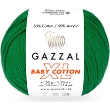 Gazzal Baby Cotton Xl El Örgü Ipi Yeşil 3456
