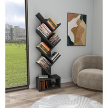Enda Home Erine 8 Raflı Zikzak Kitaplık Antrasit