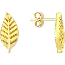 Altın Sepeti Altın Yaprak Küpe