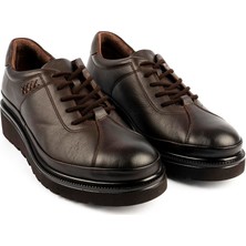 Emel Ayakkabı Rahat Modern Ortopedik Yumuşak Deri Ayakkabı Kahve3500