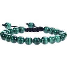 NBS Beautiful Naturel Stones Malahit Doğal Taş Bileklik Örme Bileklik MAÖRME520