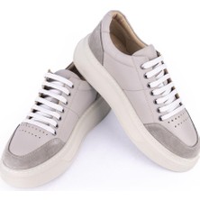 Emel Ayakkabı 3600 Kalın Hafif Bağlı Deri Spor Ayakkabı Gri 3600