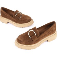 Emel Ayakkabı Oxford Tokalı Ayakkabı Taba Süet 7888