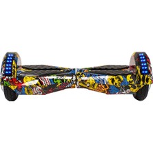 Smart Balance Elektrikli Kaykay Hoverboard 8.5 Inch Ledli Uzay Kasa Bluetoothlu Sarı Grafiti