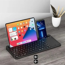 Filli Kutum Kablosuz Bluetooth Touchpad Klavye Standlı Şarjlı Taşınabilir Tüm Cihazlara Uyumlu Türkçe Q Klavye