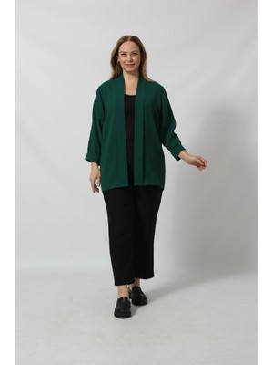 Moda Berray Kadın Büyük Beden Blazer Ceket Krep Kumaş ile Şık ve Rahat Günlük Kullanım 44 Beden